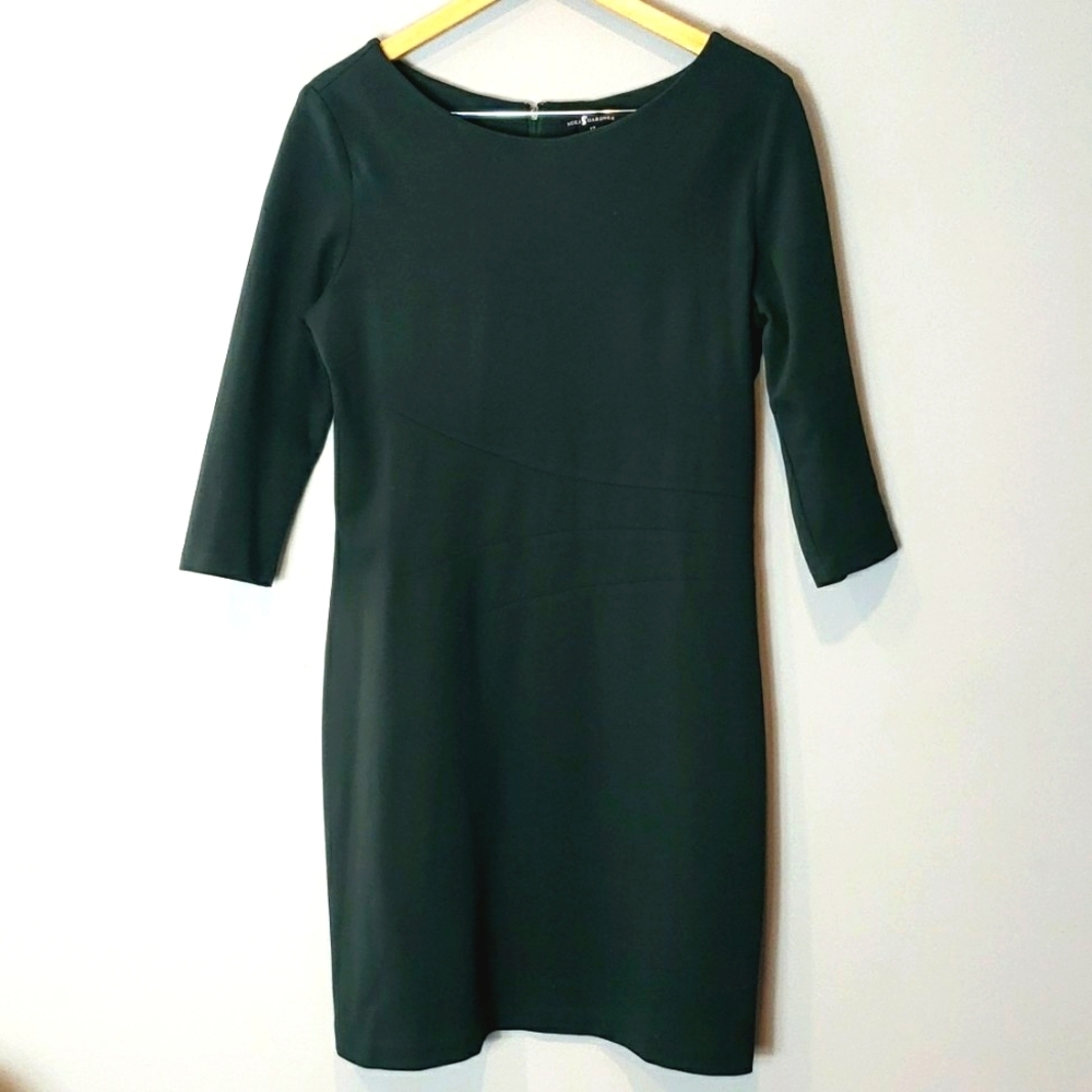 NORA GARDNER Lydia Dress 12 Classic Ponte Knit Office Occasion Green